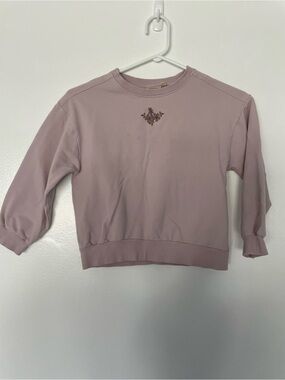 Girls' Dusty Purple Floral-Accent Sweatshirt